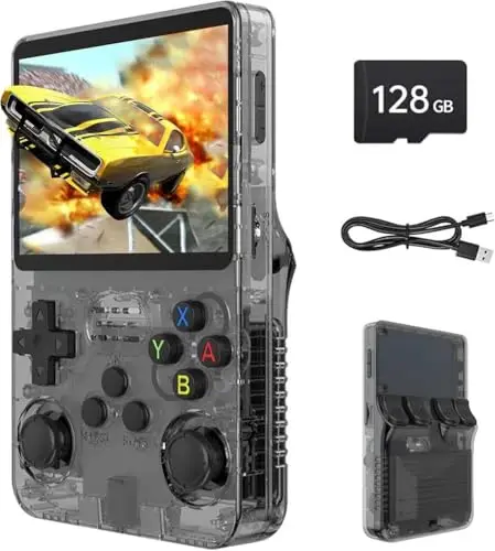 Consola de Juegos portátil Retro R36S, con Pantalla IPS de 3,5 Pulgadas, 128 GB, más de 40.000 Juegos, Compatible con múltiples emuladores