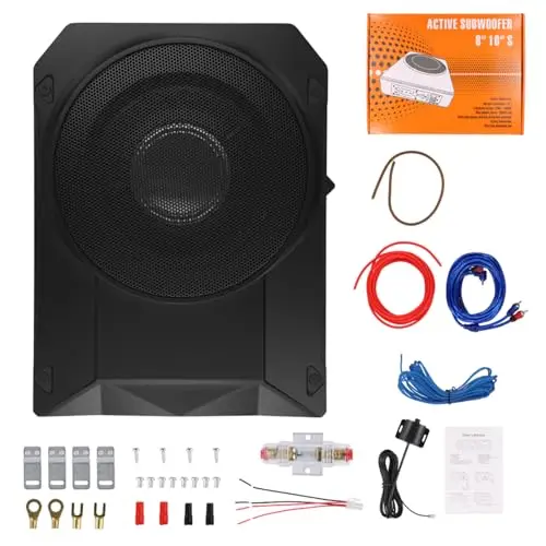 Subwoofer automático Ultrafino, Adecuado para sedanes/Camiones, con Amplificador Integrado, montable bajo los Asientos, Potencia máxima 1000 W, subwoofer Compacto de 10 Pulgadas.