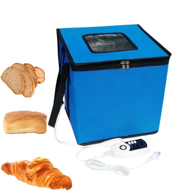 Cloud Fire Caja de Fermentación Plegable, Ajuste de Temperatura, Con Tapa, Multifunción Extraíble Para El Hogar, Pan, Pizza, Yogur, Vino de Arroz (Azul)