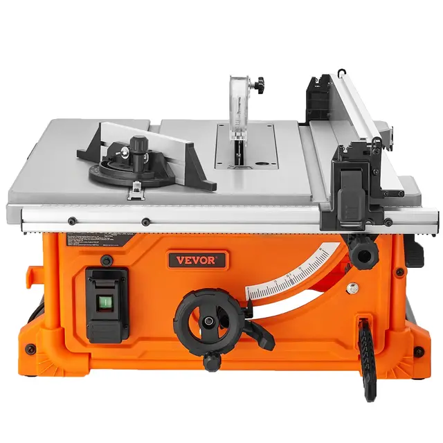 VEVOR Sierra Circular de Mesa Con Capacidad de Corte 625 mm 4400 rpm 1800 W - Sierra con Corte Transversal 85 mm 90° y Corte Biselado 60 mm 45° para Madera, Carpintería y Taller Interior/Exterior