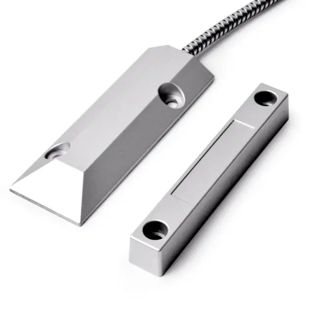 VOBOR Sensor Apertura Puerta con Cable, Interruptor de Detector de Sensor de Contacto Magnético de Ventana de Puerta para Seguridad Casera de Alarma de Garaje