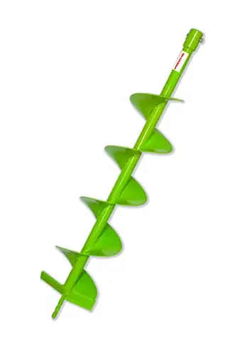 WERHE Barrena para tierra 150 mm con cuchillas de carburo – Acero robusto para plantación de árboles y construcción de cercas – Compatible con taladros – 80 cm de longitud