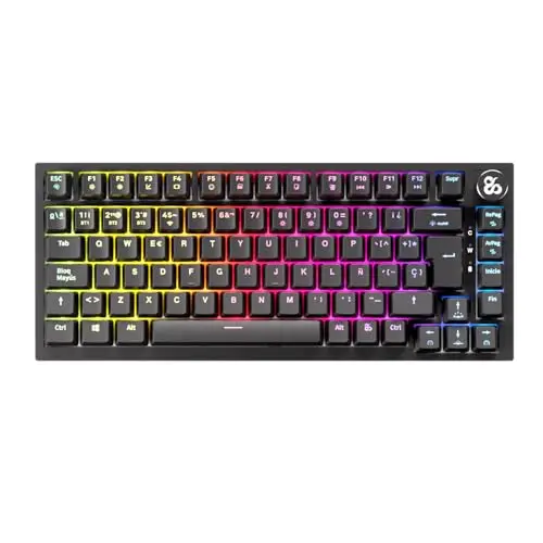 NEWSKILL Pyros Pro Teclado Gaming 75% RGB inalámbrico/Bluetooth/Cable Outemu Red Hotswap - Color Negro