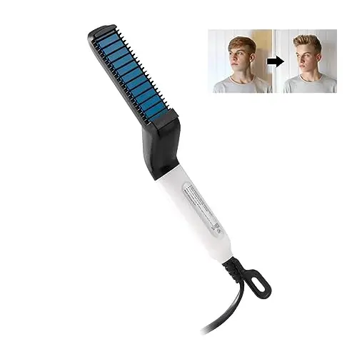 Alisador De Barba Para Hombres, Cepillo Alisador De Barba Con Calor Rápido Peine Alisador De Barba, Cepillo De Pelo Caliente Ligero/Antidescamación Para Peinar Barba Larga Y Corta