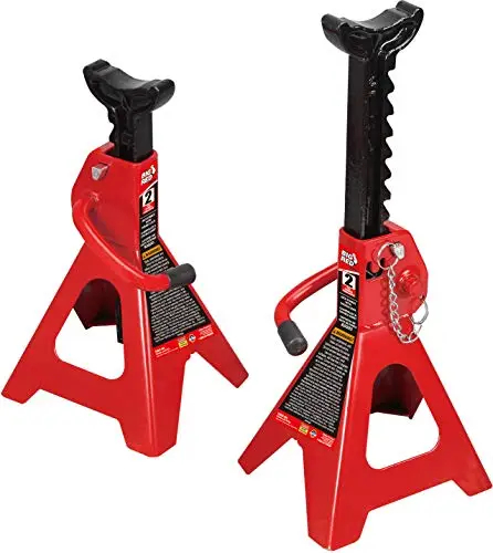 BIG RED Soportes de Gato de Acero Torin T42002A: Doble Bloqueo, Capacidad de 2 toneladas (4 Libras), Rojo, 1 par