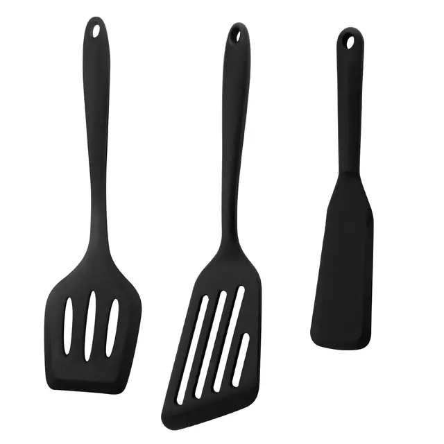 Juego De 3 Espátulas De Silicona Antiadherentes Con Ranuras, Resistentes Al Calor Y Sin BPA, Espatula Cocina, Ideales Para Cocinar Pescado, Huevos Y Panqueques