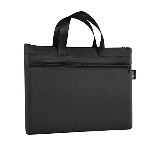 Bolsa Cremallera A4,Bolsa de Cremallera Ligera con 2 Bolsillos Impermeable Bolsa Almacenamiento Documentos Oxford Bolsa documentos oficina bolsa Documentos la Escuela para Hombres y Mujeres (Negro)