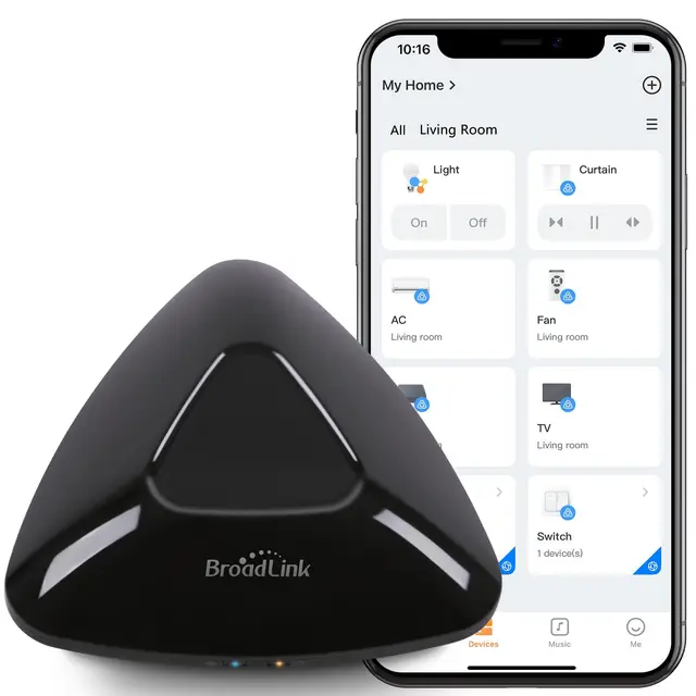 Broadlink RM MAX Centro de Control Inteligente, Mando Universal Wi-Fi & BLE para Dispositivos IR/RF, Compatible con Alexa y Google Home, Configuración Fácil, Hub RF para TV, Aire Acondicionado, Persia