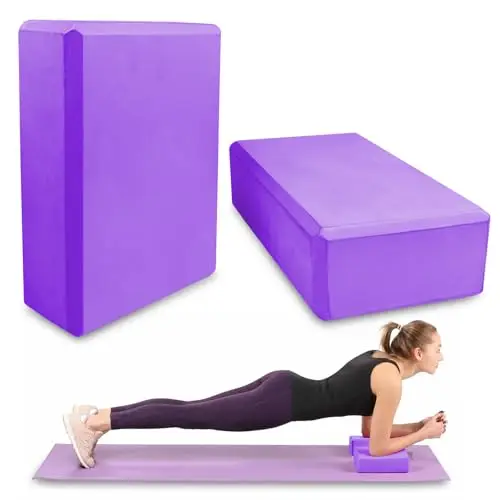 Lixiluxia 2 Piezas 23×15×7.6cm Bloque Yoga, Ladrillo Yoga, Bloques Yoga, Cubos de Espuma, Ladrillos de Yoga EVA de Alta Densidad para Yoga, Pilates, Ejercicio, Entrenamiento, Fitne