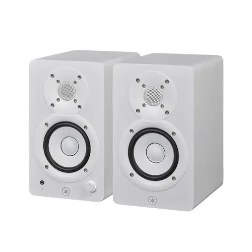 Yamaha HS4 Monitores de Estudio – Par de Altavoces Activos Compactos de 2 Vías Potenciados, Bass-Reflex 4.5" 52W, con Control de Sonido Avanzado, para Producción Musical y Edición de Video - Blanco