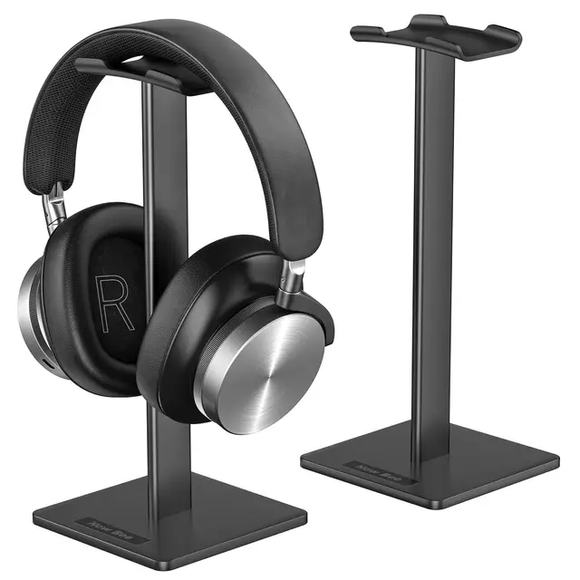 New Bee Soporte para auriculares, barra, Flexible, de aluminio, con reposacabezas ABS, Base sólida para todos los tamaños de auriculares