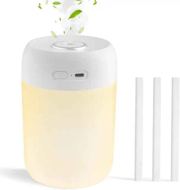 Kissleafe Humidificador de Aire Inalámbrico para Dormitorio interior con luz LED, función de apagado automático y dos modos de nebulización,para Bebe, Plantas, 8h, Duración 28 dB Silenciosa Blanco