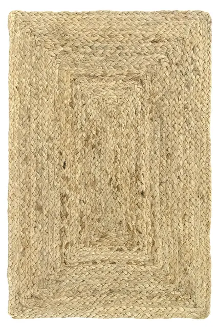 HAMID Alfombra Yute Alhambra Color Natural - Alfombra 100% Fibra de Yute, Trenzado a Mano, Alfombras de Salón, Comedor, Dormitorio, Pasillos, Color Natural (40x60cm)