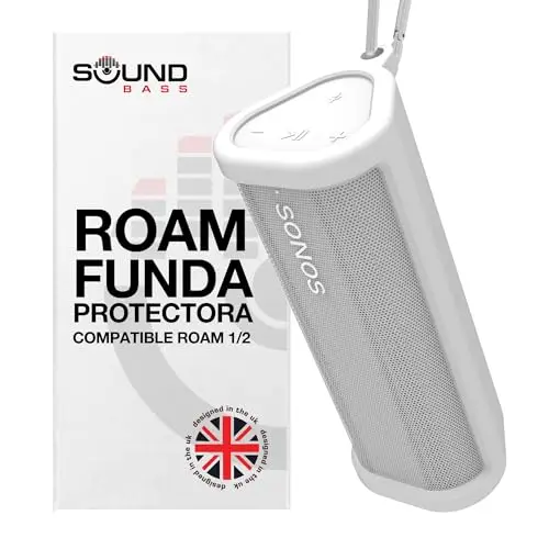 Funda Protectora de Silicona Resistente para Sonos Roam 2 Blanco | Ahora con Botón Bluetooth para Roam2 | Protege Tu Altavoz Bluetooth Inalámbrico con Esta Cubierta/Funda