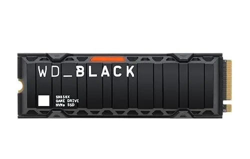 WD_BLACK SN850X NVMe SSD, 4 TB M.2 2280, NVMe SSD con disipador de calor, Velocidades de lectura hasta 7300 MB/s, escritura 6600 MB/s, SSD para Juegos internos, PCIe Gen4, SSD de alto rendimento
