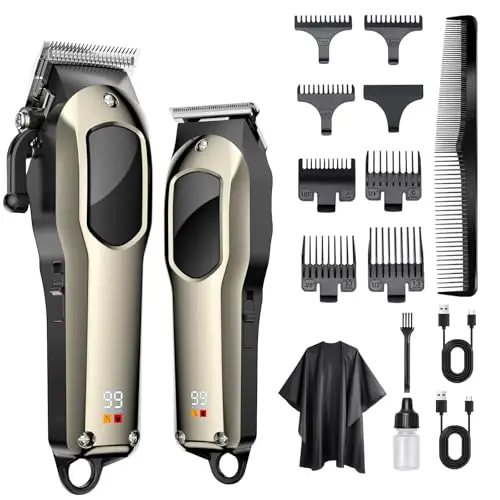 Maquina de Cortar Pelo Hombre - Cortapelos Hombre Profesional con 7 Peines Guía, Recargable, Pantalla LED - Kit de Maquina Cortar Pelo para Hombre y Familia