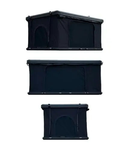 Horizon Outdoor Tienda de techo rígida de aluminio para coche, 2 personas, apertura rápida, colchón cómodo, impermeable, con escalera telescópica – Overlanding, Camping SUV