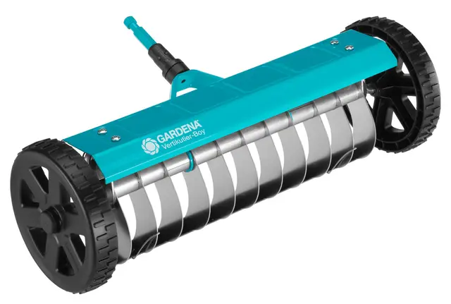 Gardena Escarificador con Ruedas combisystem escarificador Manual para Quitar Musgo, maleza y Paja, Ancho de Trabajo 32 cm, robustas Ruedas y Eje de elevación para facilitar el Trabajo (3395-88)