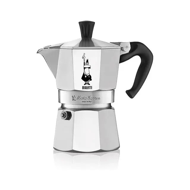 Bialetti - Moka Express: Icónica Cafetera Italiana para Espresso, Auténtico Café Italiano, Cafetera 4 Tazas (190 Ml), Aluminio, Plata