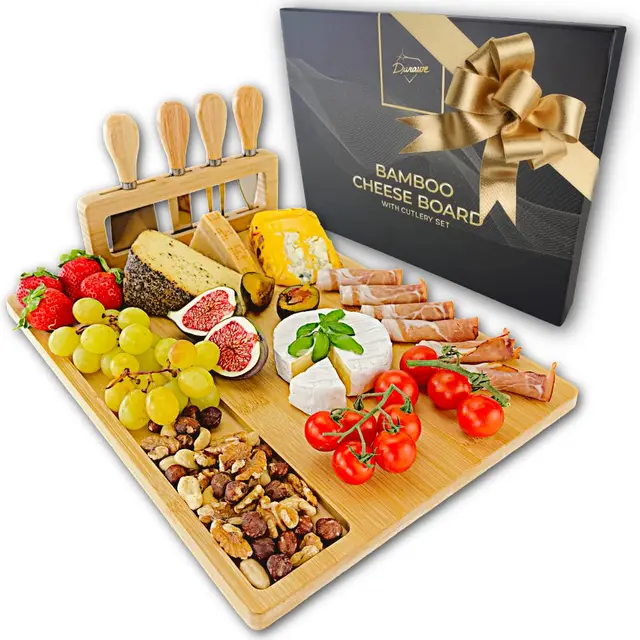 durawe company tabla de queso bambú con