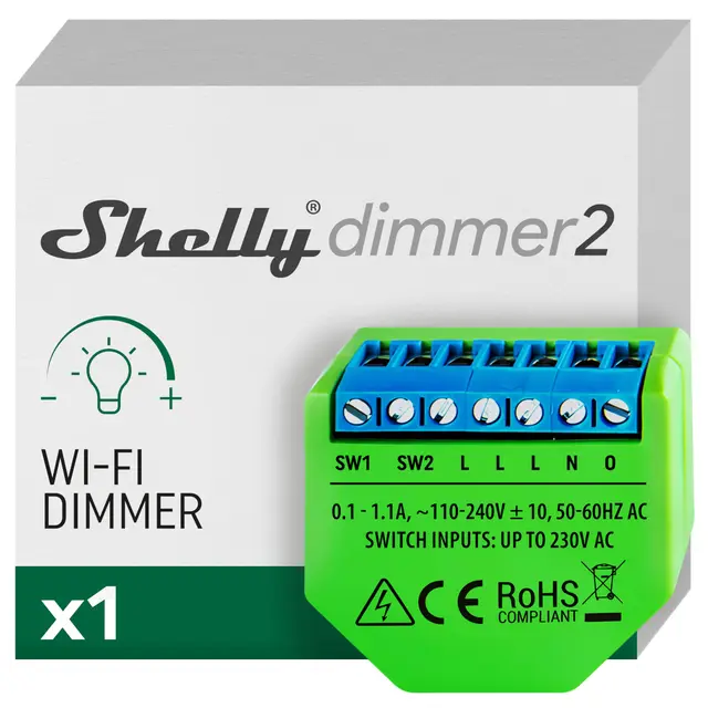 shelly dimmer 2 módulo regulador wi-fi