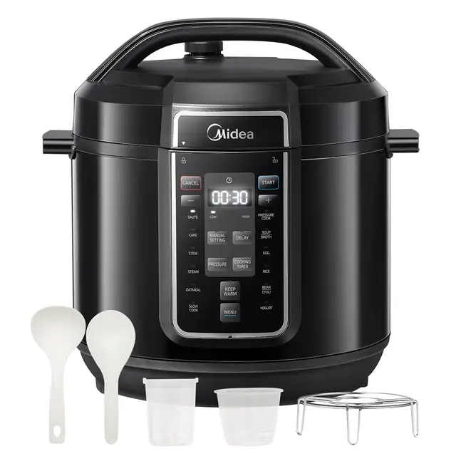 Midea Olla Eléctrica Instantánea 9 en 1, 12 Preajustes, Yogurtera, Arrocera, Cocción Lenta, Salteado al Vapor, 8 Cuartos de Galón