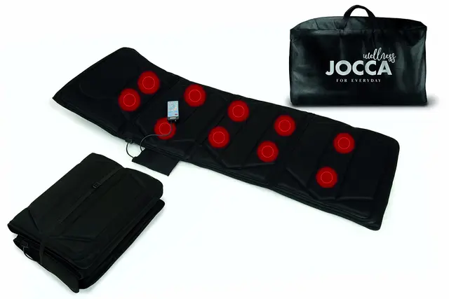 Jocca Colchón masajeador plegable, Colchoneta de masaje eléctrica 4 zonas, Bolsa Incluida, Colchón de masaje 10 motores, Intensidad Ajustable