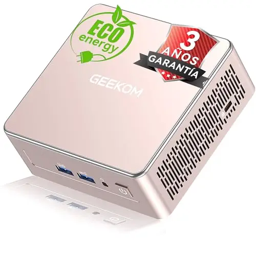 GEEKOM A5 Mini PC con AMD Ryzen 5 7430U, 16GB RAM (DDR Ampliable, No LPDDR Bloqueada)+ 512GB SSD | 3 Años de Garantía | Mini Ordenador Windows 11 Pro | 6×USB |LAN 2.5Gbps|Lector SD| Ideal para Oficina