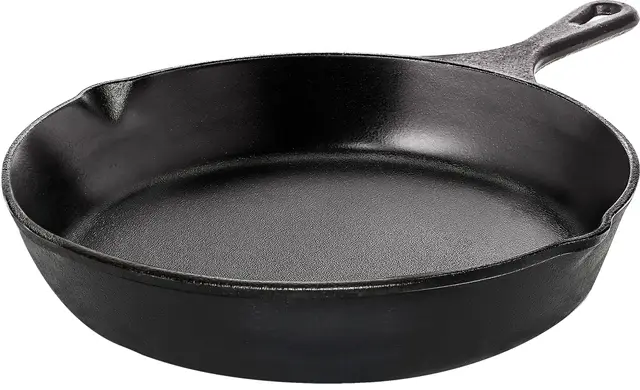 KICHLY Sartén hierro fundido engrasada - Sartén - Utensilios de cocina para parrilla segura para uso en interiores y exteriores (20 cm)