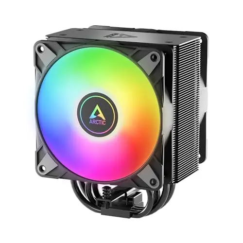ARCTIC Freezer 36 A-RGB - Disipador CPU, Ventilador CPU de torre única con push-pull, Dos ventiladores P de 120 mm con presión optimizada, 200–2000 rpm, 4 Heatpipes, incl. MX-6 - Negro
