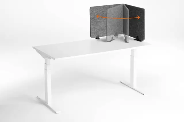 Durable 313458 Effect 120 - Separador de Mesa para protección acústica, Patas + Pinzas, 60% Reciclado, Fieltro Pet, Plegable, Color Gris Antracita