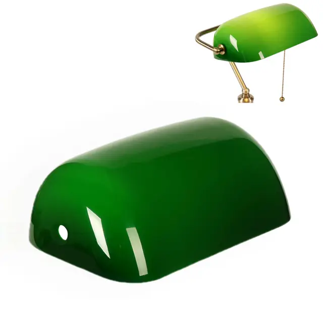 firvre pantalla lámpara banquero verde