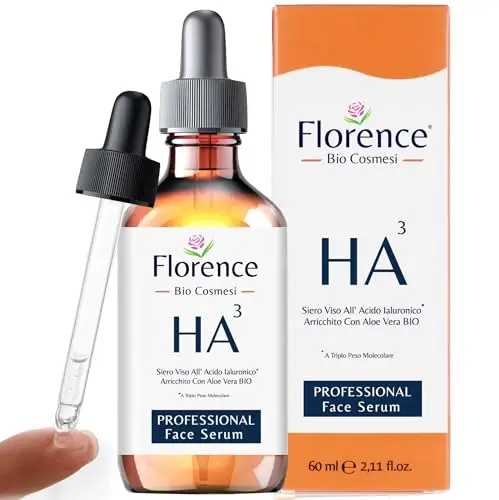 60ml. Bio Sérum Facial con Triple Ácido Hialurónico Puro, Agentes Antiarrugas, Antiojeras, Antiedad. Serum Vitamina C Para la Cara,Hidratante,Orgánico,Vegano. También Ideal Como Crema Contorno de Ojos