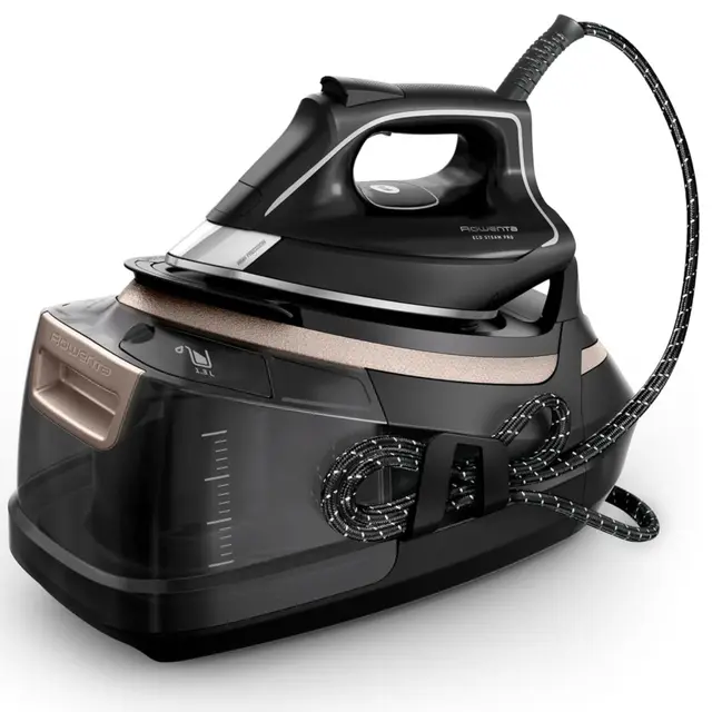 Rowenta Centro planchado Eco Steam Pro - Gran potencia de vapor, eficiente, óptima distribución del vapor, depósito agua extraíble 1,3 L, tecnología silenciosa, diseño ecológico, DG9640