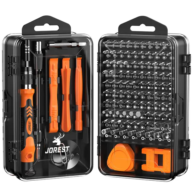 JOREST 117 en 1 set de Destornilladores de Precisión Magnéticos Profesionales, Kit de Reparación Portátil con Torx T5 T6 T8 T9, para Macbook, PC,Switch, PS4, PS5, Gafas, Relojes, Laptop, Xbox