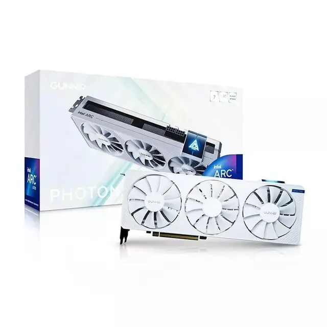 WEELIAO GUNNIR Intel Arc A770 Photon 16GB OC GDDR6 2400MHz Triple Fan White Tarjeta gráfica (256 bits, PCIe 4.0, HDMI/DisplayPort, soporta 4k)