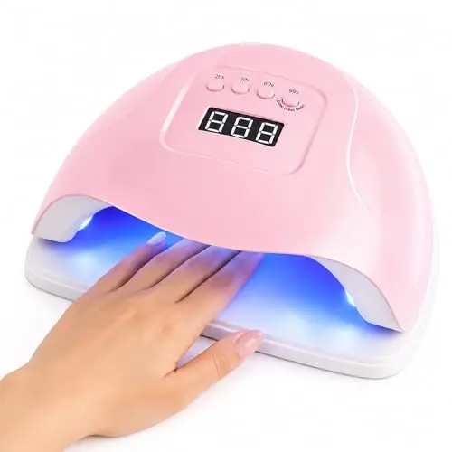 Lámpara secadora uñas LED UV 150W con 4 Temporizadores, Profesional para Gel y Esmalte Semipermanente, Secador de Uñas con Sensor Automático