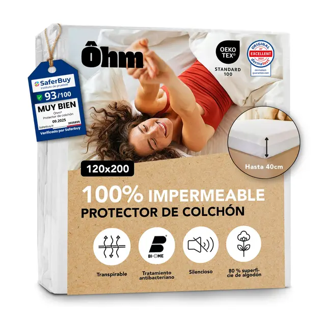 ôhm protector colchón 120x200 cm