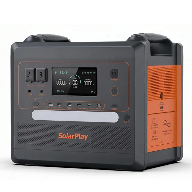 SolarPlay Estacion de Energia Portatil 2500W, 2300Wh Generador Solar con Batería LiFePO4, Salida 12 Puertos, Power Station Portable para Camping, Autocaravana, Emergencia (Q2402M)