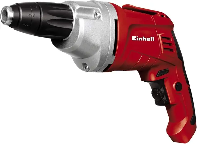 Einhell Atornillador de obra seca TH-DY 500 E (230V, 500W, 0-2.200 1/min, caja de cambios Auto-Start-Stop, cabezal de aluminio, portapuntas magnético, gancho para cinturón)