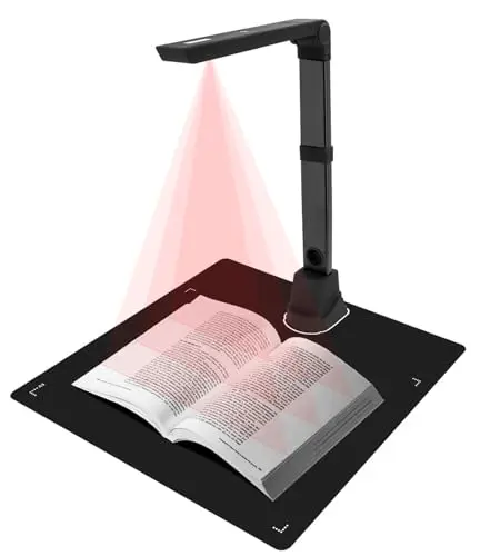 Cámara de Documentos portátil de 12 MP, escáner de Libros Profesional, escáner de Documentos A3/A4, escáner rápido, Captura de tamaño, escáner OCR SCA para Windows/Linux y macOS Disponible