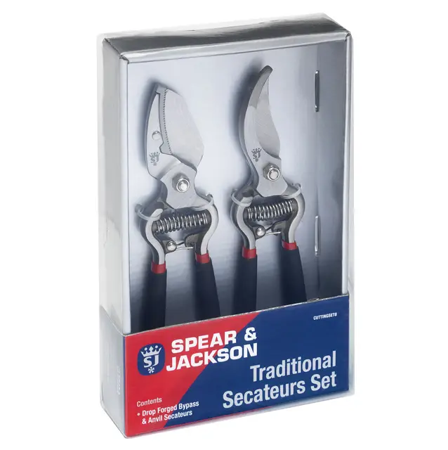 Spear & Jackson CUTTINGSET8 Juego de podadoras de Bypass y Yunque Tradicionales