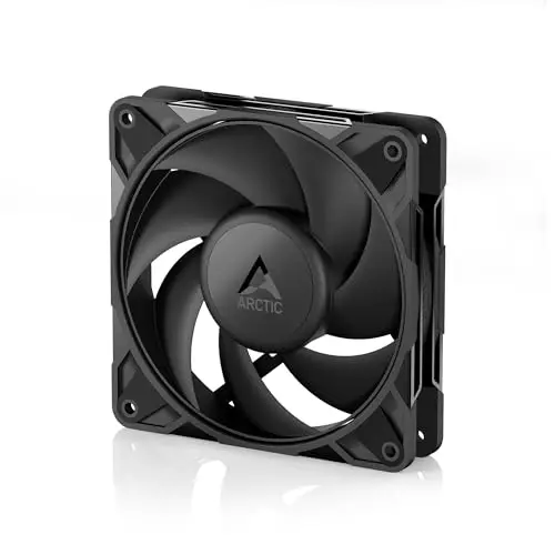 ARCTIC P12 Pro PST CO - Potente Ventilador de Caja PC Premium, Funcionamiento Continuo, Case Fan PWM 120mm, Divisor Cable en Y, 600–3000 rpm, 0 rpm <5% PWM, Doble Rodamiento de Bolas, 4 Pines - Negro