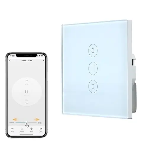 Interruptor de persiana WiFi, 1 unidad Smart Rolladen Temporizador de persianas, interruptor WiFi con control porcentual, control de persianas Smart Home, compatible con Alexa, Google, etc