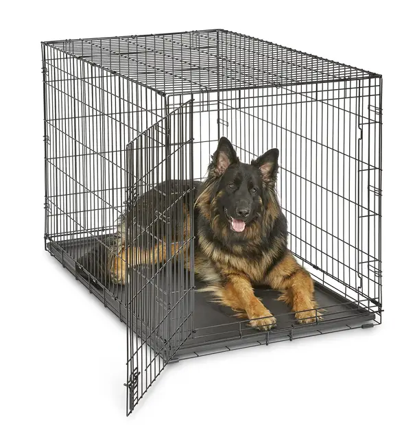 New World - Jaula plegable de metal para perros de 122 cm, seguridad mejorada, incluye bandeja antifugas, para razas extragrandes
