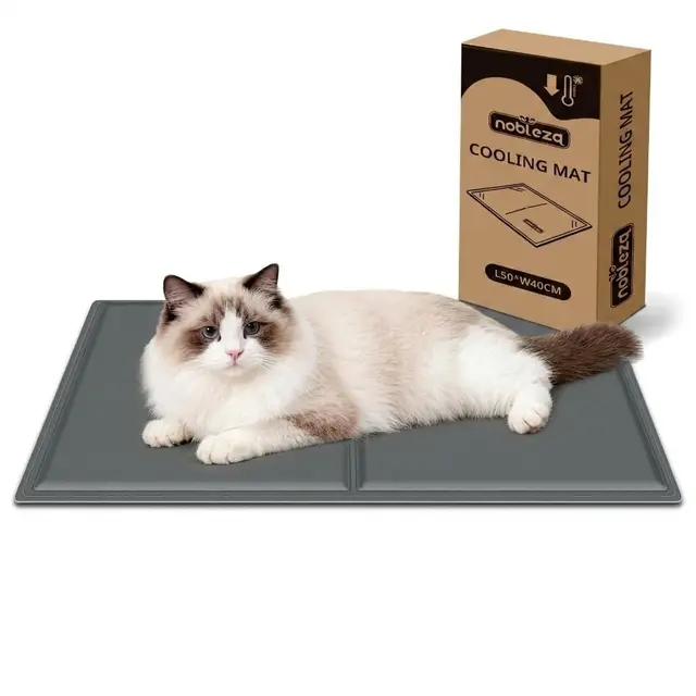 Nobleza Alfombra Refrescante para Perros Gatos, Auto Refrigerante No tóxico. Alfombra de Gel Activada por Presión para Perros Gatos, 50 * 40 cm, Gris