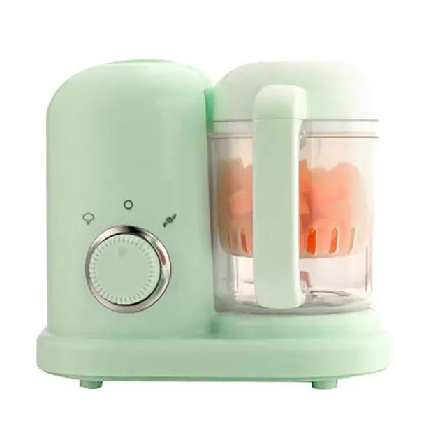 Procesador Comida bebé vaporizado y triturado con botón, diseño Desmontable Lavable para papillas,Verde