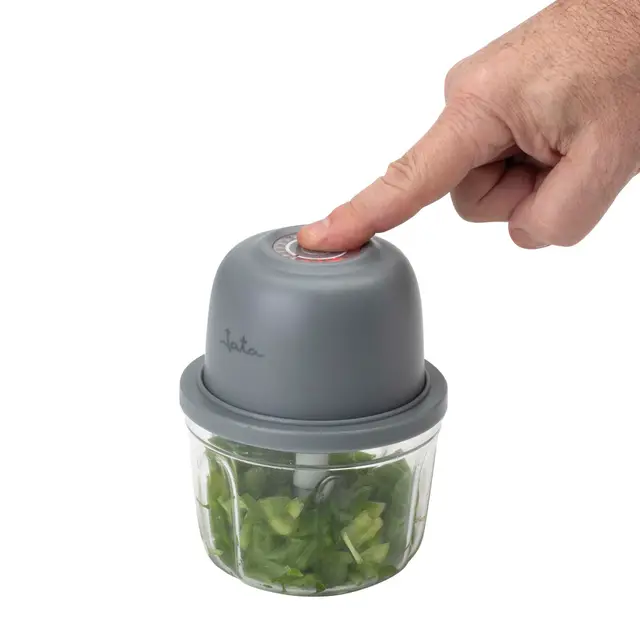 JATA JEPC1207 - Mini Picadora Eléctrica Recargable USB-C, Picadora Inalámbrica 430 ml, Cuchilla Acero Inoxidable 3 Alturas, Trituradora de Cocina BPA Free