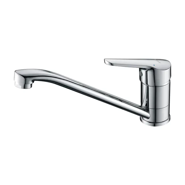 Ibergrif Grifo de Baño y Cocina, Grifo Mezclador para Lavabo con Ahorro de Agua, Agua Fría y Caliente, Latón Cromado Plata, 2 Adaptadores G1/2"-M14450