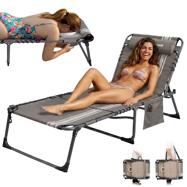 KingCamp Tumbona Plegable Reclinable con Agujero de Lectura